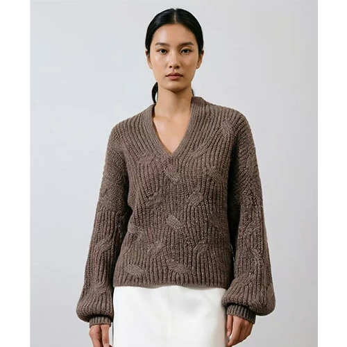 Balloon Sleeve Cable Knit Sweater Fall