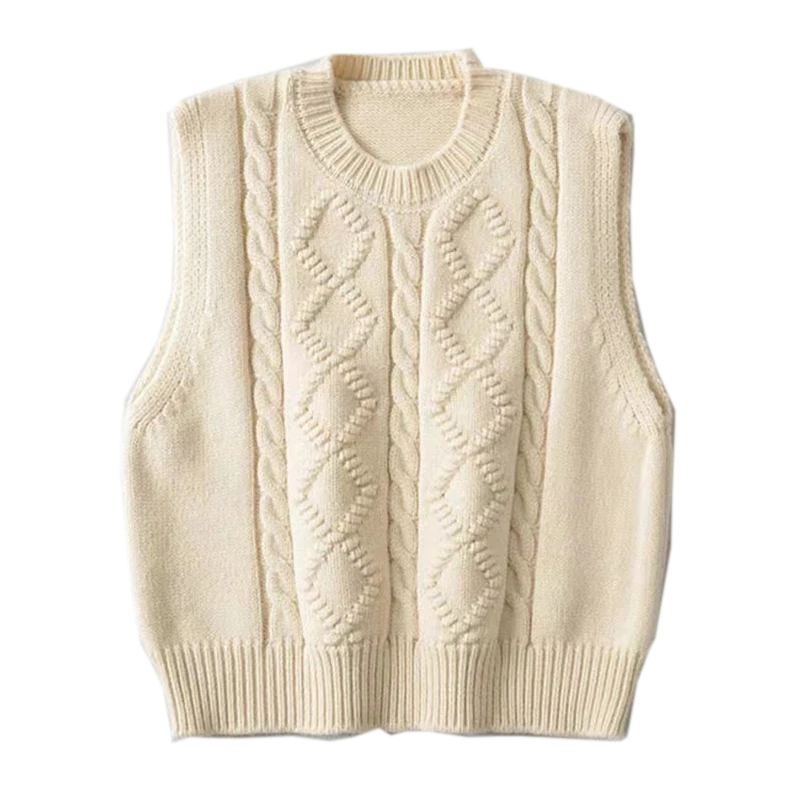 Dame Designer V-hals stripet strikket genser