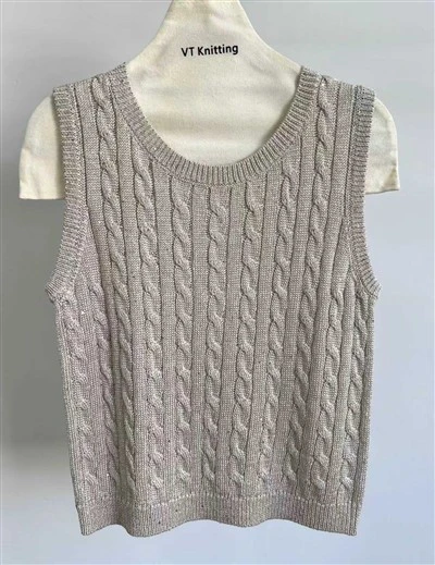 Preppy grå crewneck strikket vest