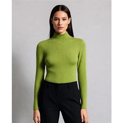 Ribbete damedesignerstrikkede turtlenecks
