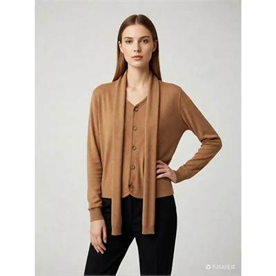 Basic Cashmere Blend strikkede topper for kvinner